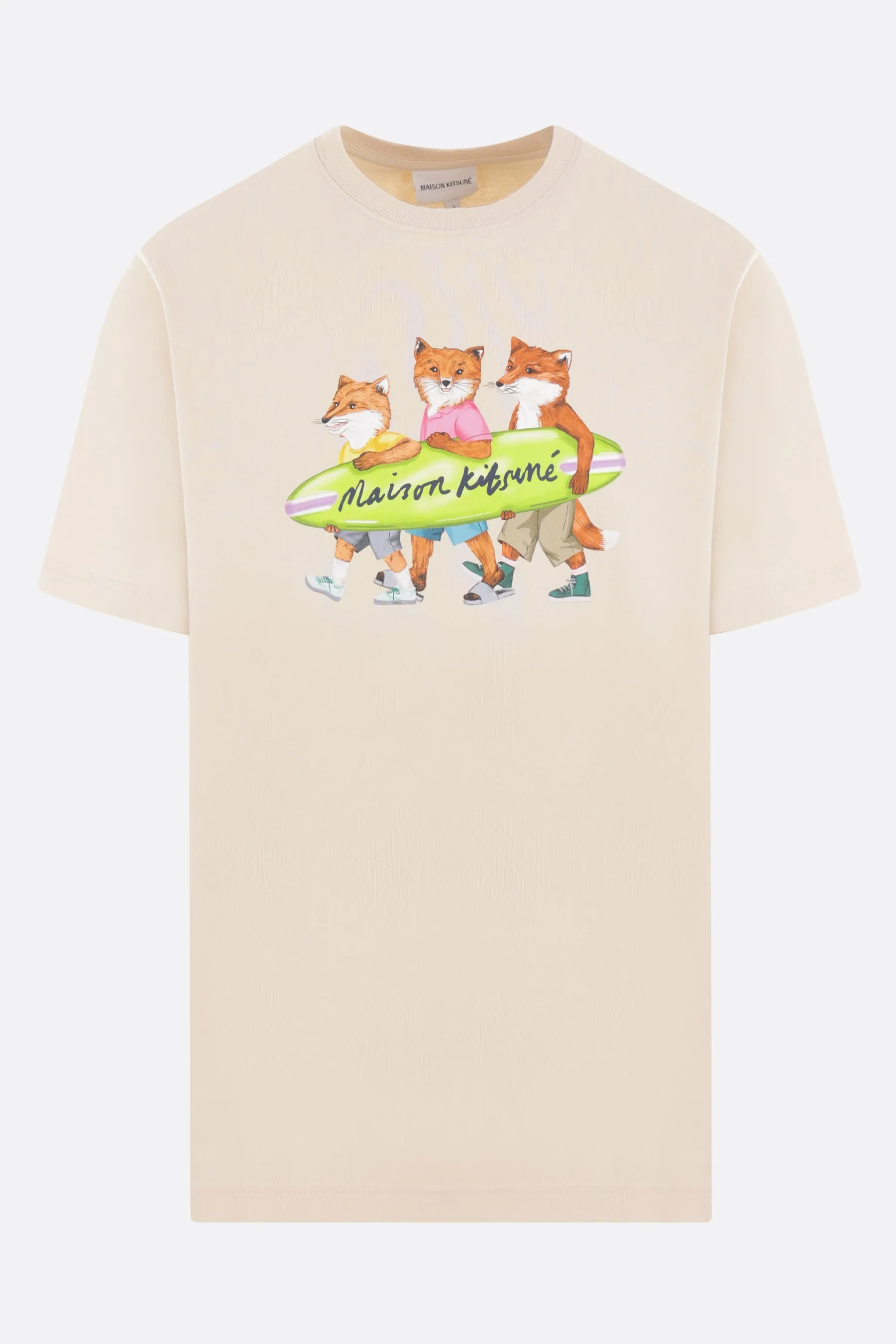 Surfing Foxes logo printed cotton t-shirt