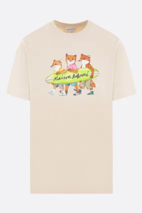 Surfing Foxes logo printed cotton t-shirt