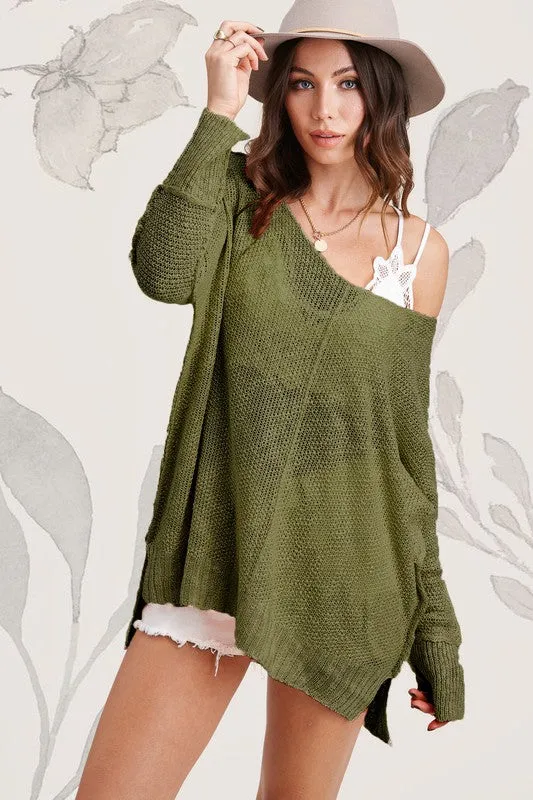 Taylor Drop Shoulder Long Sleeve Sweater