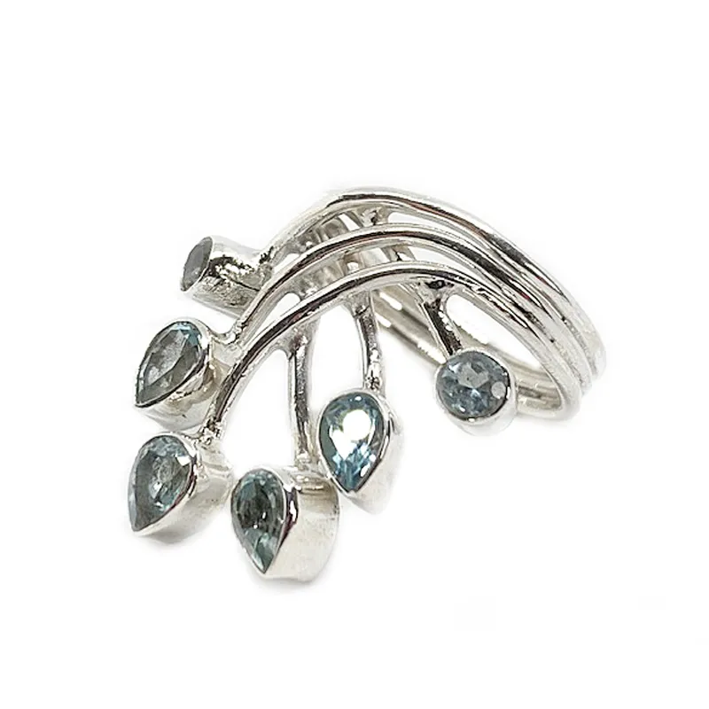 Teer Blue Topaz Gemstone Ring