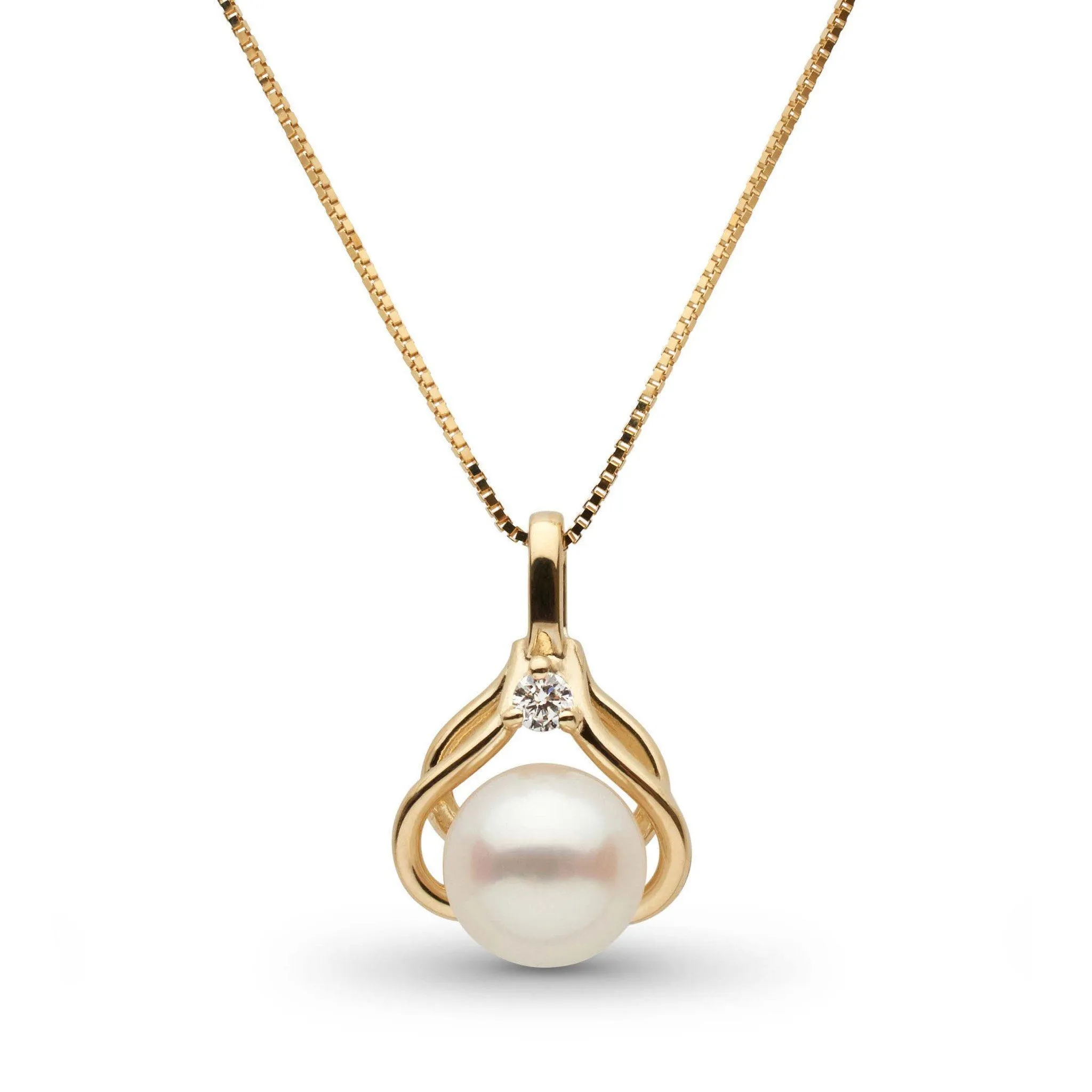 Tiara Collection Akoya Pearl and Diamond Pendant