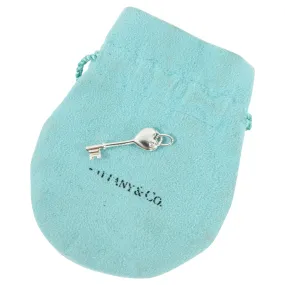 Tiffany & Co.  Sterling Silver Small Key Charm with Diamond