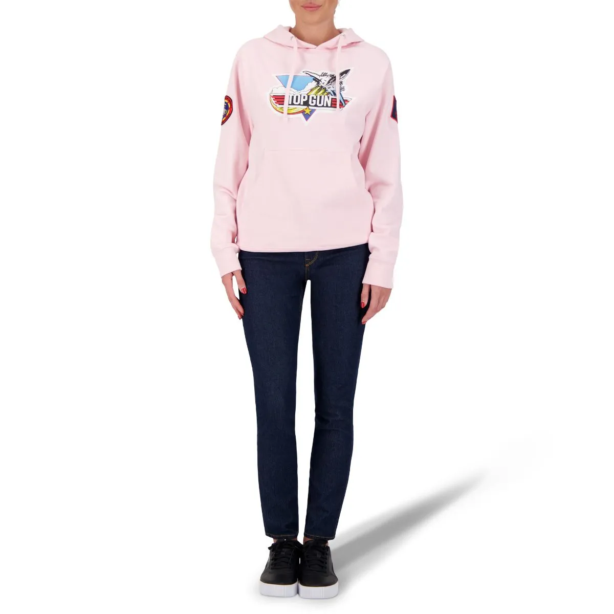 TOP GUN Unisex Retro Logo Hoodie - LIGHT PINK