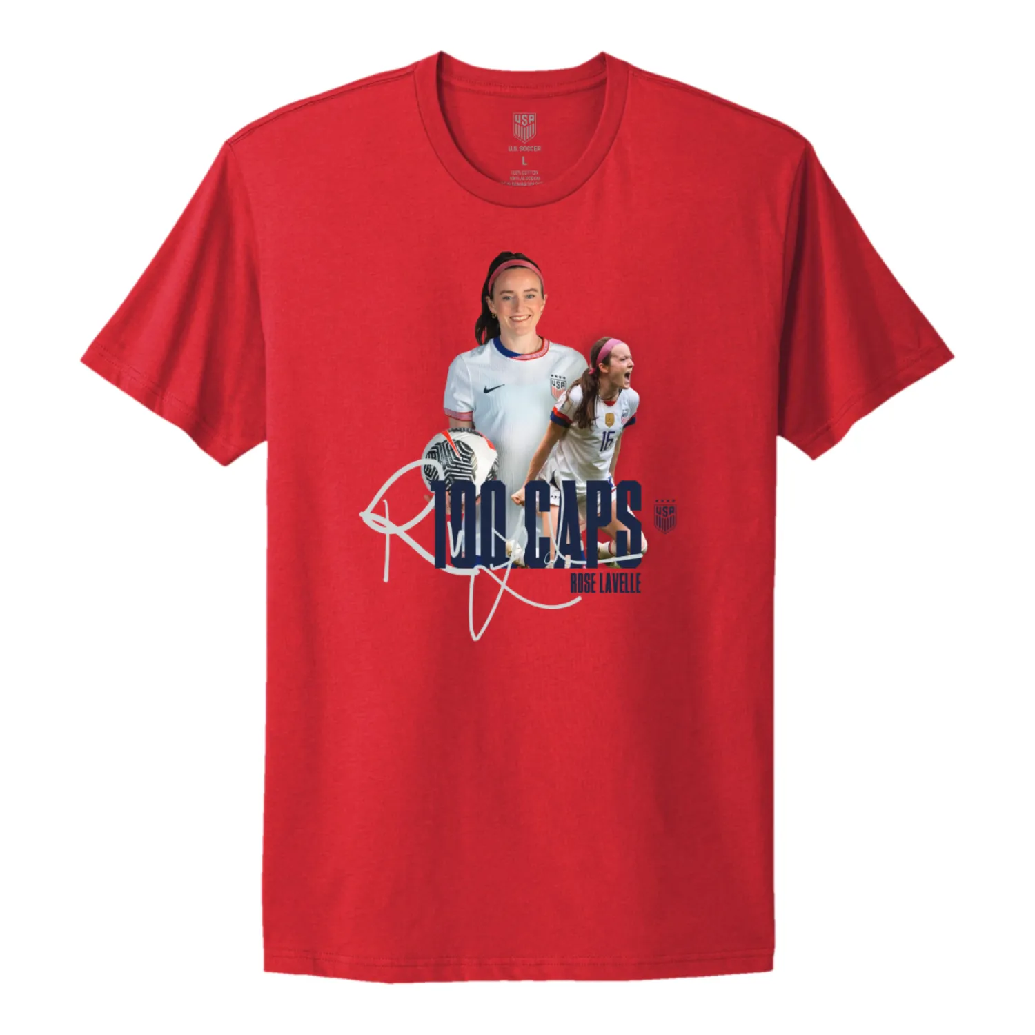 Unisex USWNT Rose Lavelle 100th Cap Celebration Red Tee