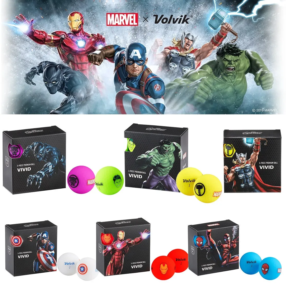 Volvik Marvel Character Golf Ball 4 pack