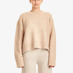 W BOXY KNIT SWEATER LATTE