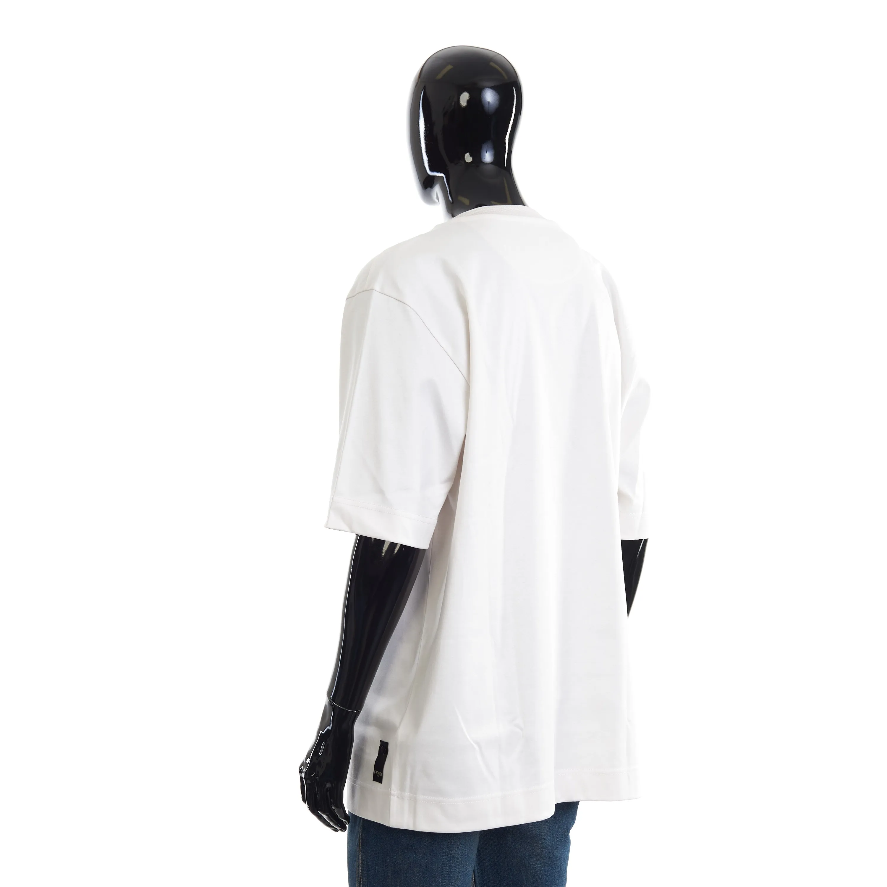 White Fendi Shadow Motif T-Shirt