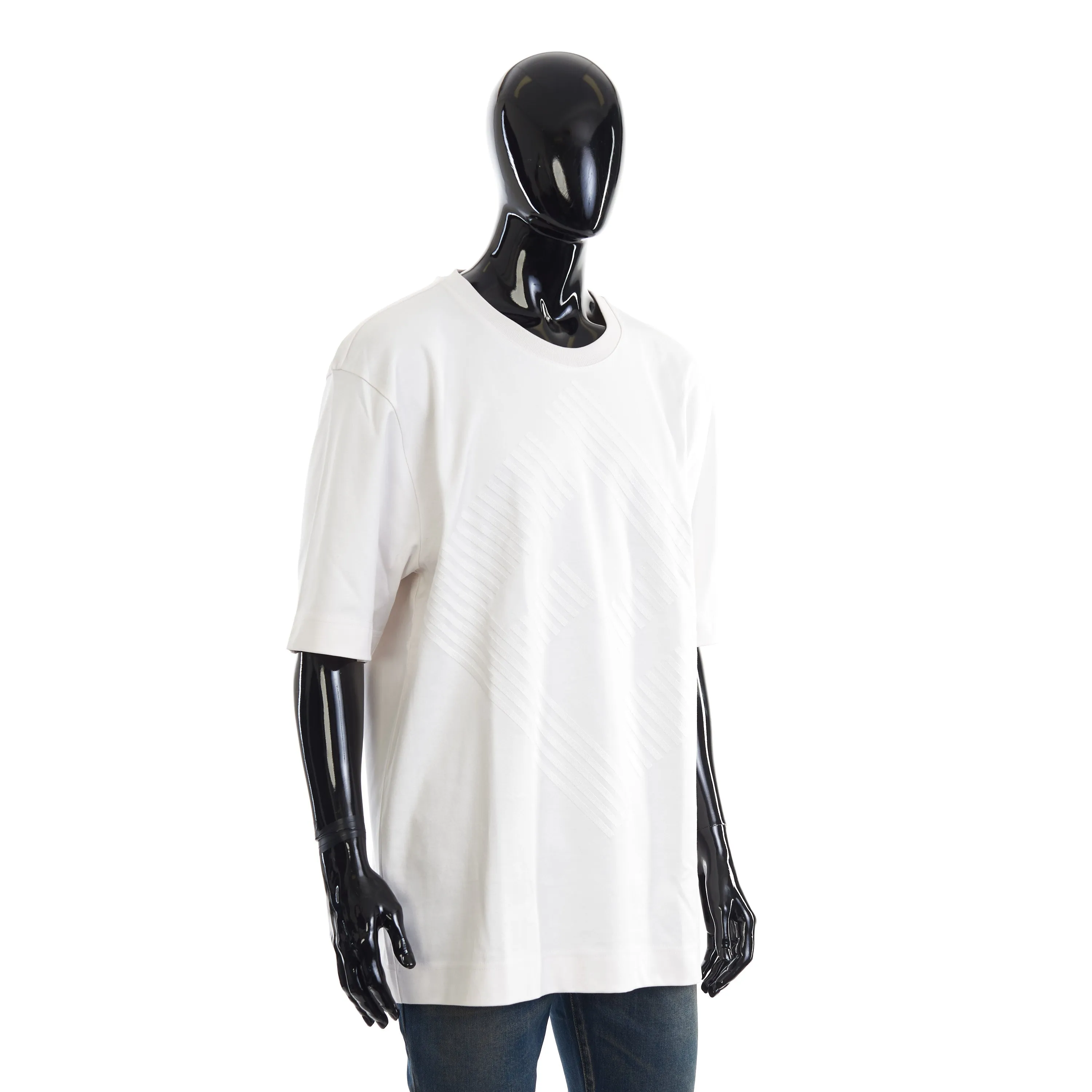 White Fendi Shadow Motif T-Shirt