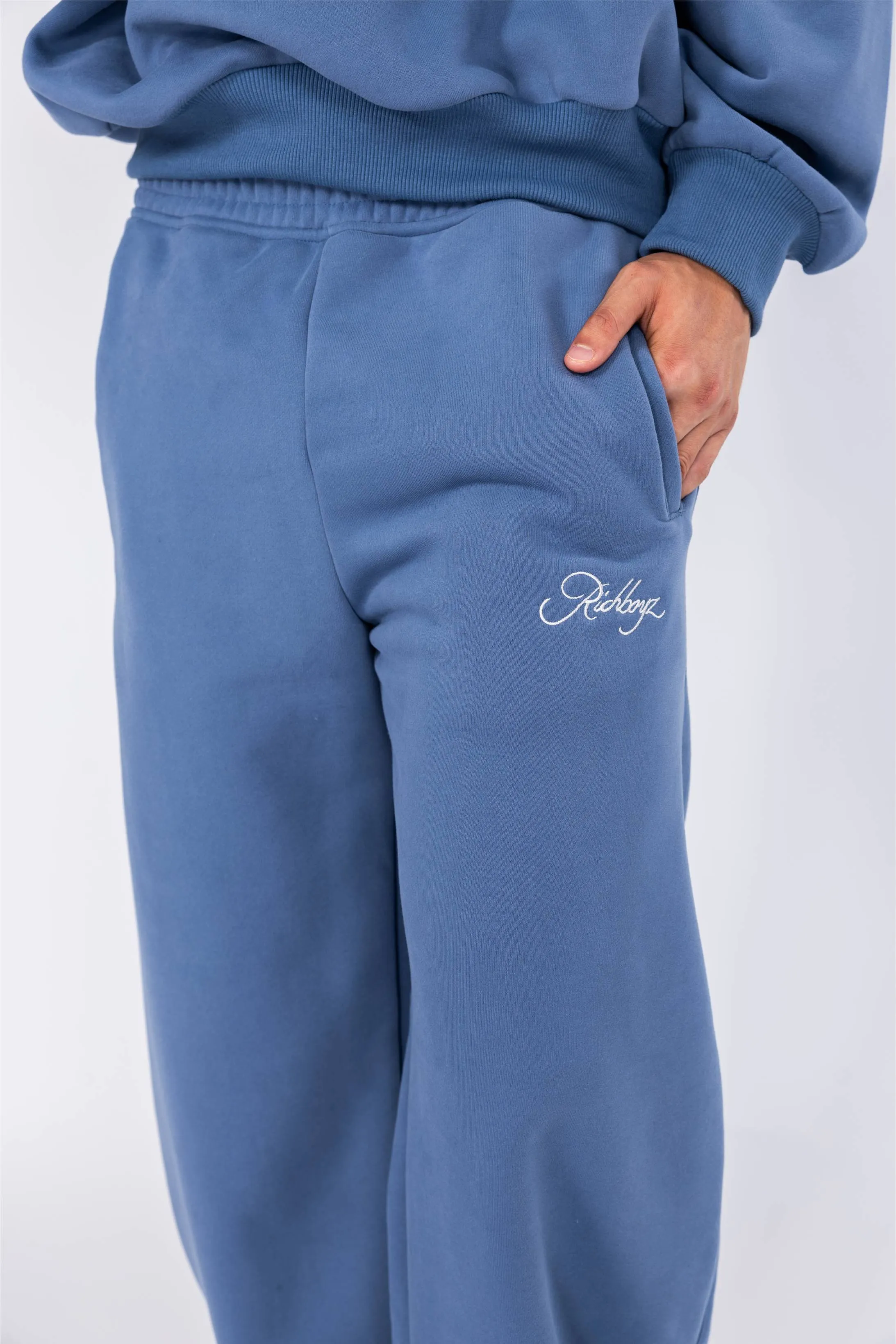 Wide Leg Sweatpants - Dull Blue