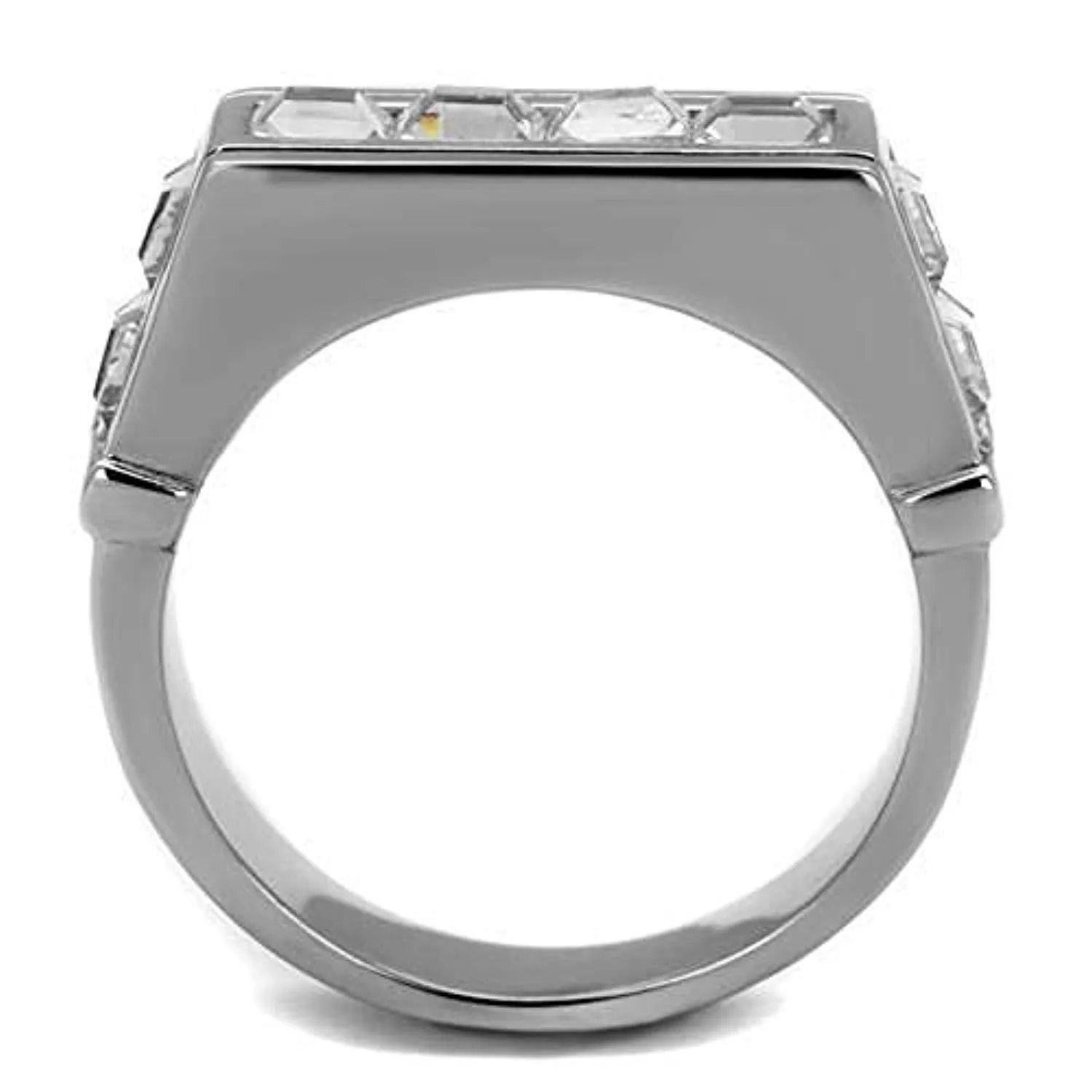 WildKlass Stainless Steel Ring High Polished Men Top Grade Crystal Clear