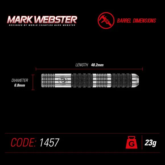 Winmau Mark Webster Diamond Grip Steel Tip Darts